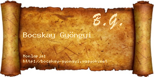Bocskay Gyöngyi névjegykártya