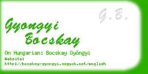 gyongyi bocskay business card